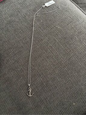 Silver Anchor Pendant Necklace - Unbranded